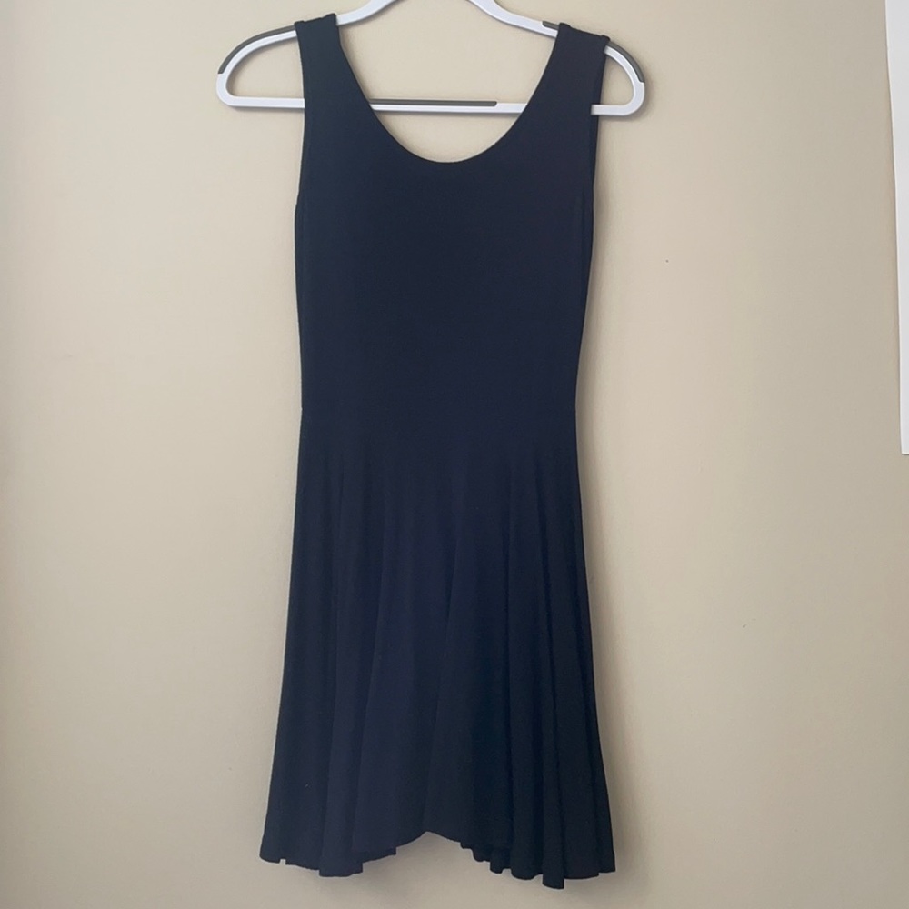 Black cotton low back dress